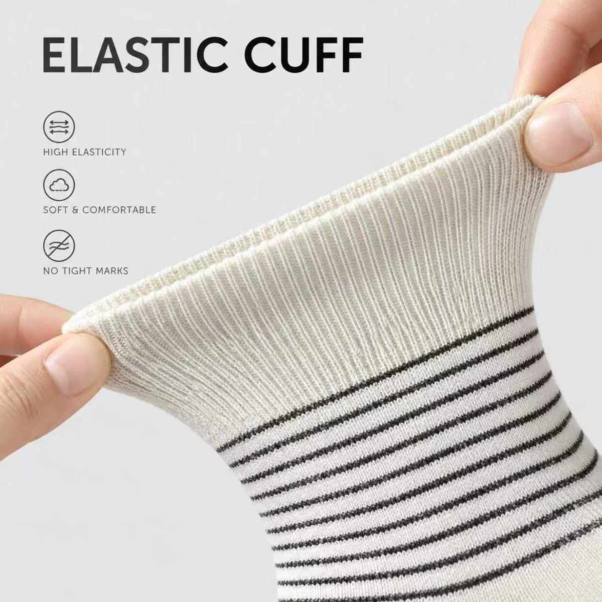 LUVAIRY Everyday Striped Wool Crew Socks – 5-Pair Set