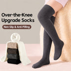 LUVAIRY 5-Pack Premium Comfort Thick Wool Over-the-Knee Socks for Autumn and Winter Daily Wear