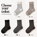 LUVAIRY Everyday Striped Wool Crew Socks – 5-Pair Set