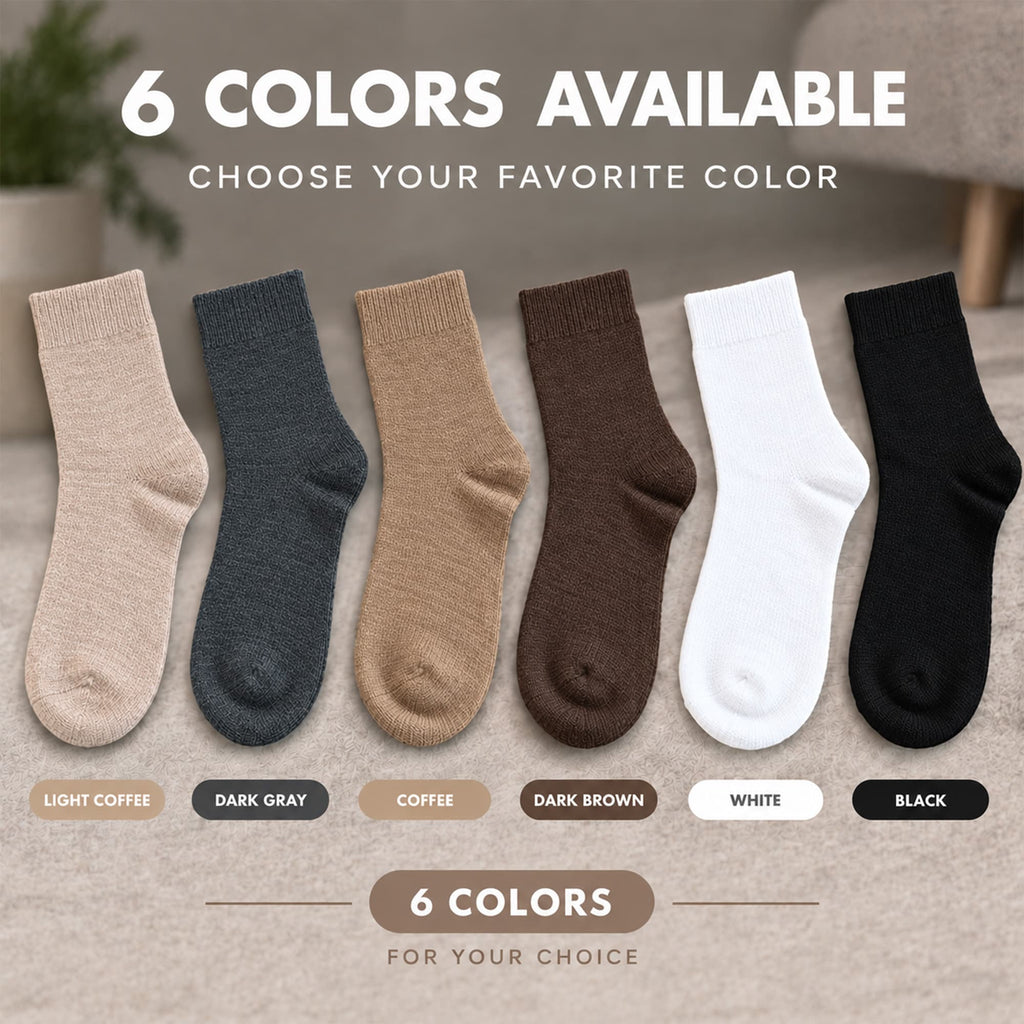 LUVAIRY Wide-Fit Wool-Blend Crew Socks – Soft Warmth & Gentle Comfort