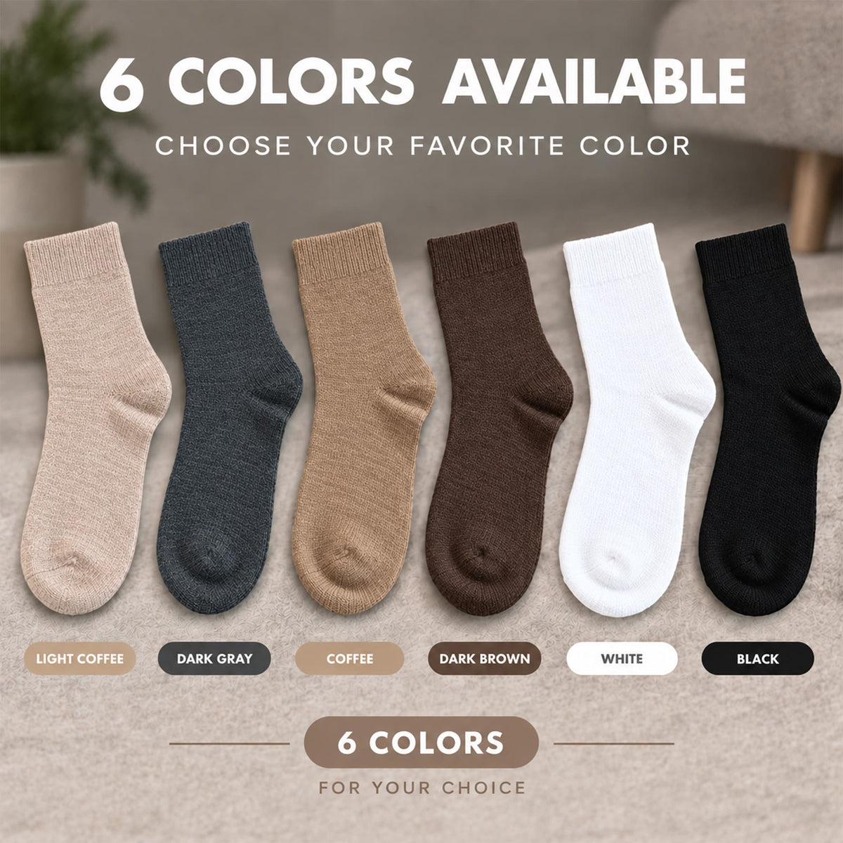 LUVAIRY Wide-Fit Wool-Blend Crew Socks – Soft Warmth & Gentle Comfort