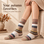 LUVAIRY Heritage Pattern Cotton Crew Socks – Soft Everyday Comfort