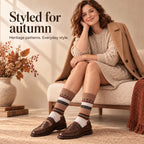 LUVAIRY Heritage Pattern Cotton Crew Socks – Soft Everyday Comfort