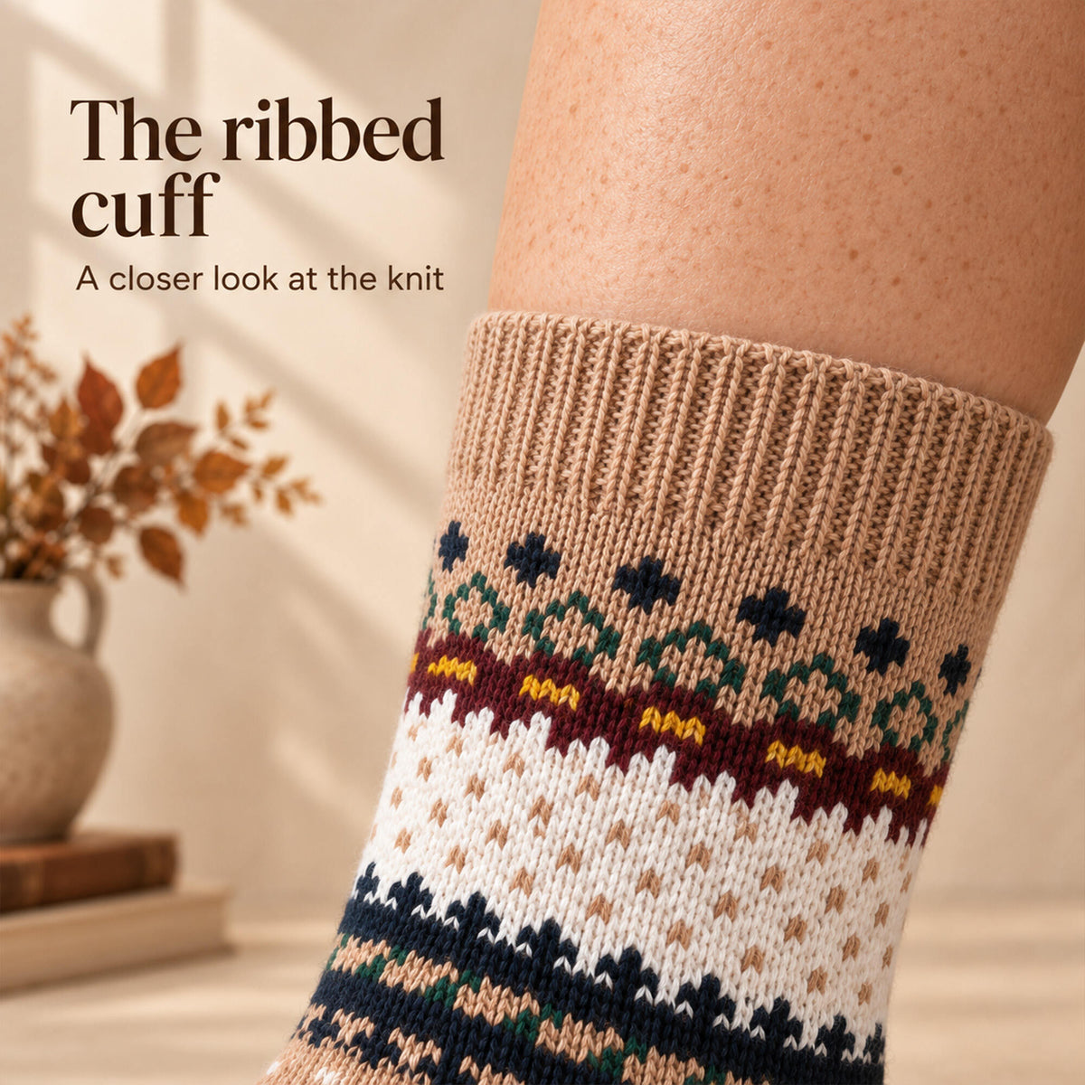 LUVAIRY Heritage Pattern Cotton Crew Socks – Soft Everyday Comfort