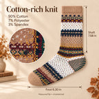 LUVAIRY Heritage Pattern Cotton Crew Socks – Soft Everyday Comfort