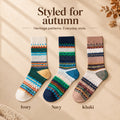 LUVAIRY Heritage Pattern Cotton Crew Socks – Soft Everyday Comfort