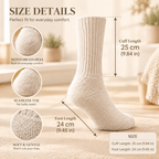 LUVAIRY Cloud-Warm 98% Wool Crew Socks – Wide Fit & Seamless Comfort  Product Description