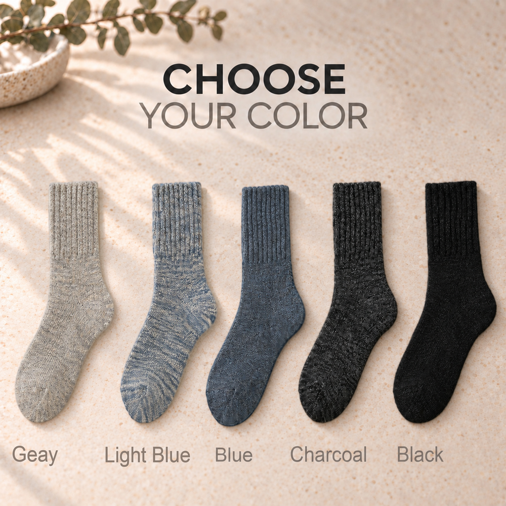 LUVAIRY Cloud-Warm 98% Wool Crew Socks – Wide Fit & Seamless Comfort  Product Description