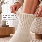 LUVAIRY Cloud-Warm 98% Wool Crew Socks – Wide Fit & Seamless Comfort  Product Description