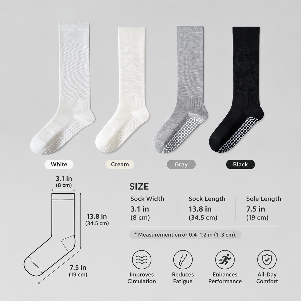 LUVAIRY Active Support Knee-High Grip Socks – Secure Fit & All-Day Comfort