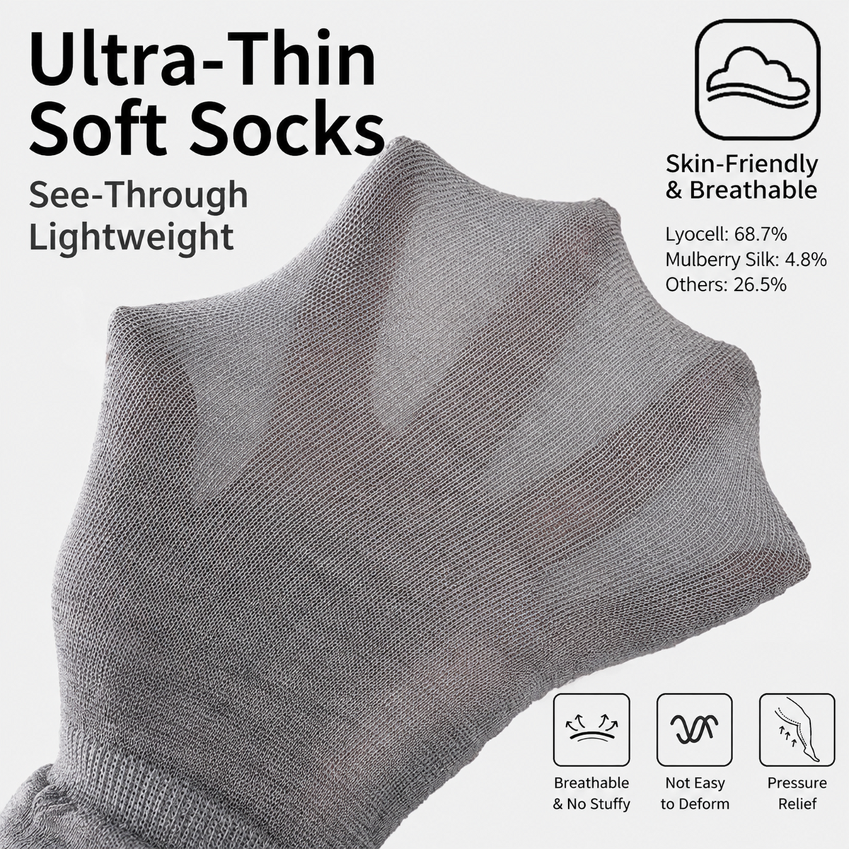 LUVAIRY AirSilk Knee-High Socks – Lyocell Blend, Lightweight & Breathable
