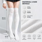 LUVAIRY SoftDrape Thigh-High Socks – 4-Pack Stretchy Slouch & Pull-Up Socks