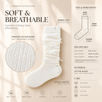 LUVAIRY SoftBow Knee-High Socks – 4-Pack Cotton-Blend Slouch Socks with Bow Detail