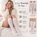LUVAIRY SoftBow Knee-High Socks – 4-Pack Cotton-Blend Slouch Socks with Bow Detail