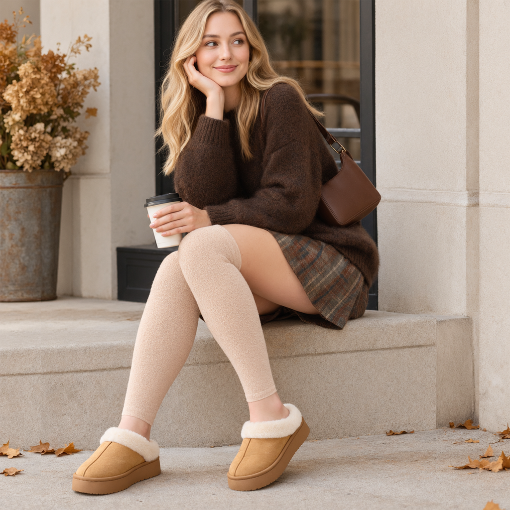 LUVAIRY CozyFit Thigh-High Leg Warmers – 4-Pack Soft Stretch Non-Slip Leg Sleeves Product Description