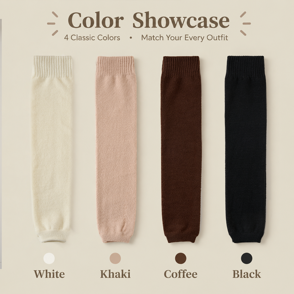 LUVAIRY CozyFit Thigh-High Leg Warmers – 4-Pack Soft Stretch Non-Slip Leg Sleeves Product Description