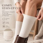 LUVAIRY Premium Ribbed Cotton Knee-High Socks