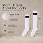 LUVAIRY Classic Stripe Breathable Cotton Knee-High Socks