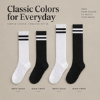 LUVAIRY Classic Stripe Breathable Cotton Knee-High Socks