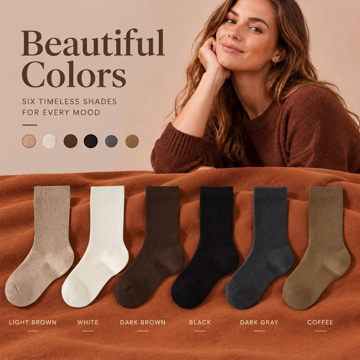 LUVAIRY Everyday Comfort Wool-Blend Crew Socks