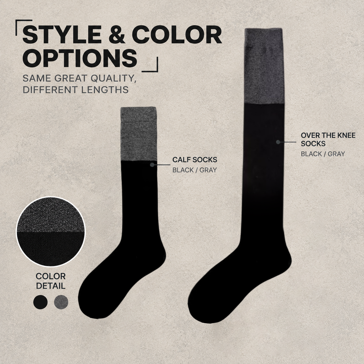 LUVAIRY Two-Tone Wool-Blend Knee-High & Over-the-Knee Socks