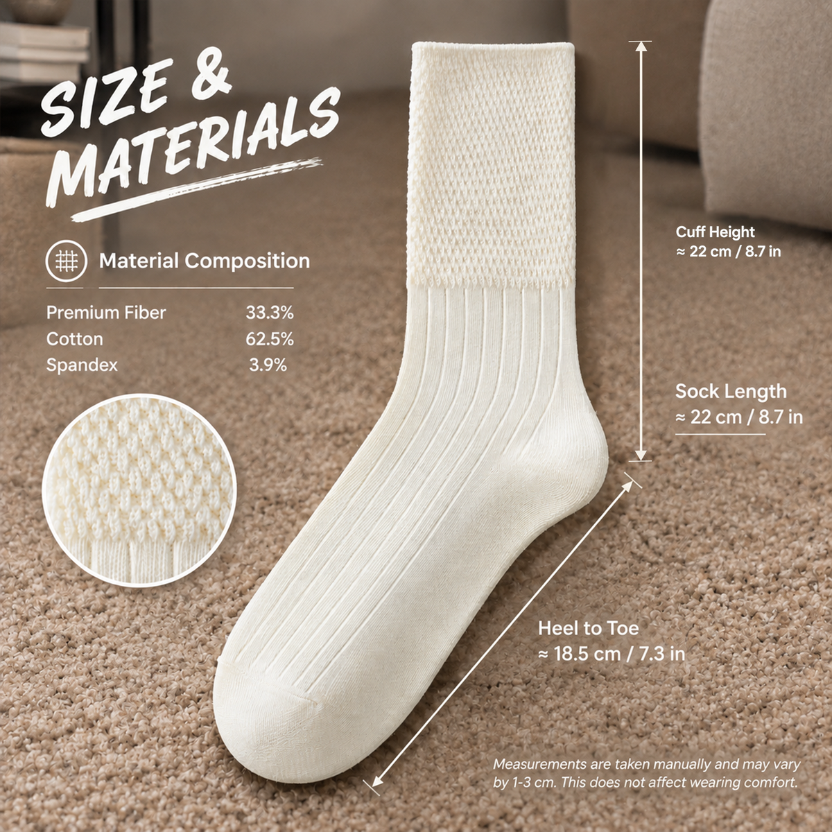 LUVAIRY Weekend Ease 4-Pack Cotton Blend Slouch Socks