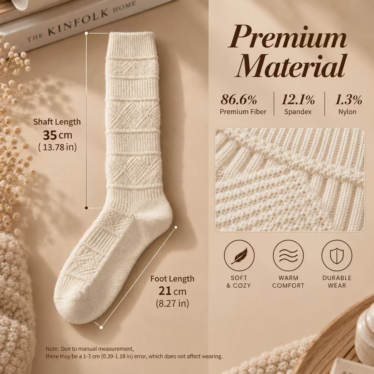 LUVAIRY Fireside Rhythm Textured Knee-High Comfort Socks