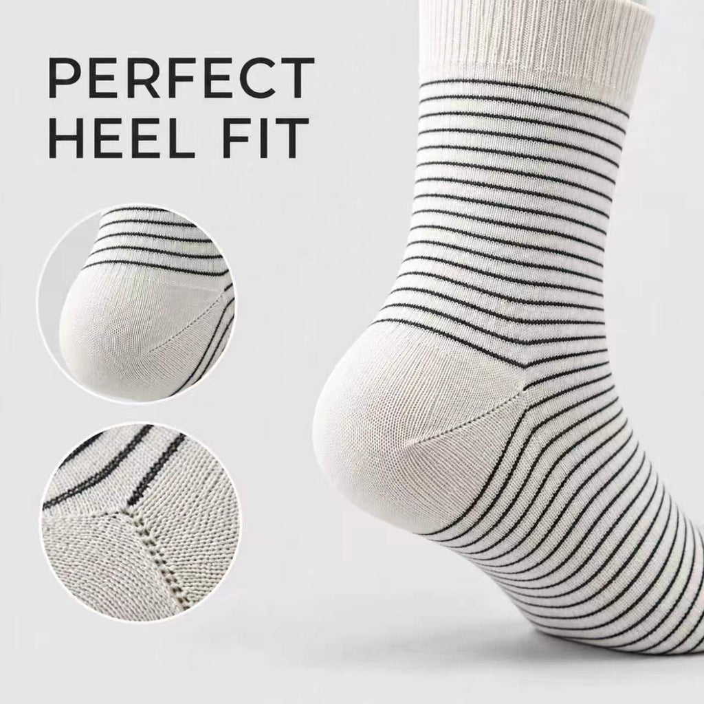 LUVAIRY Everyday Striped Wool Crew Socks – 5-Pair Set