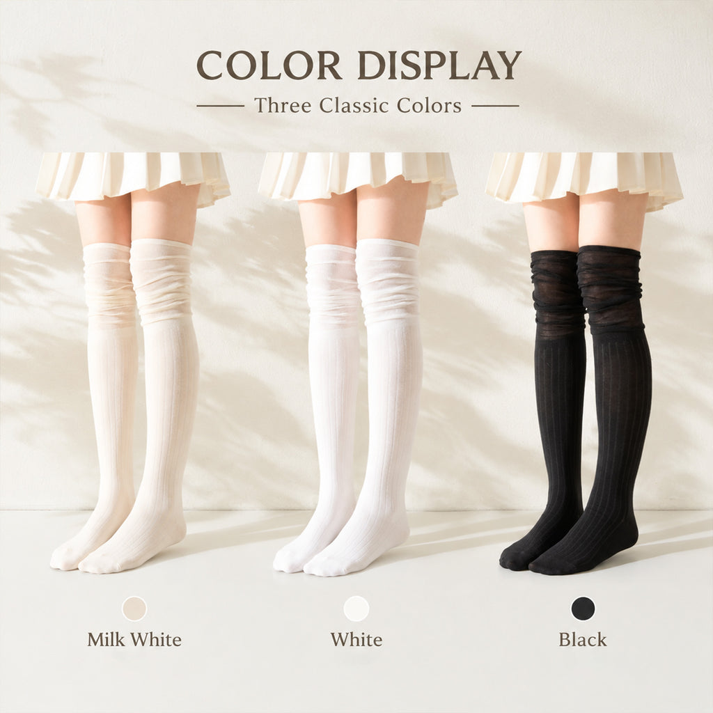 LUVAIRY 3-Pack Premium Comfort Over-the-Knee Slouch Socks for Autumn & Daily Wear